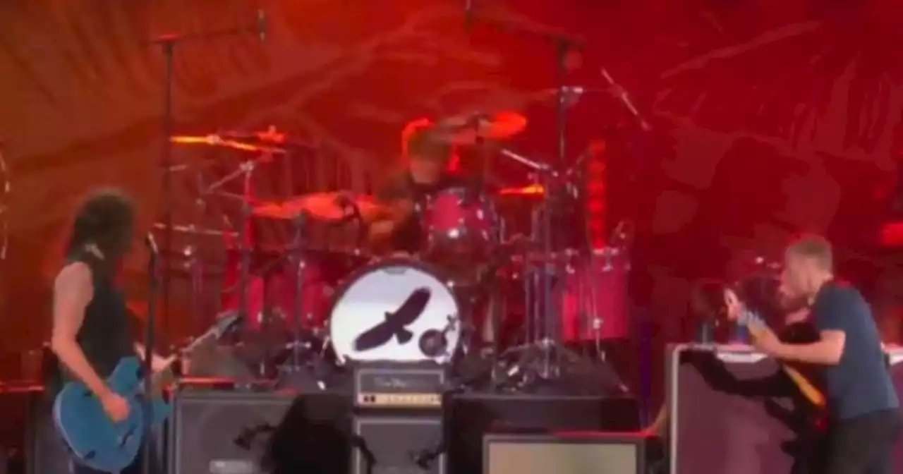 Taylor Hawkins' son Shane joins Foo Fighters for performance during tribute concert for late drummer