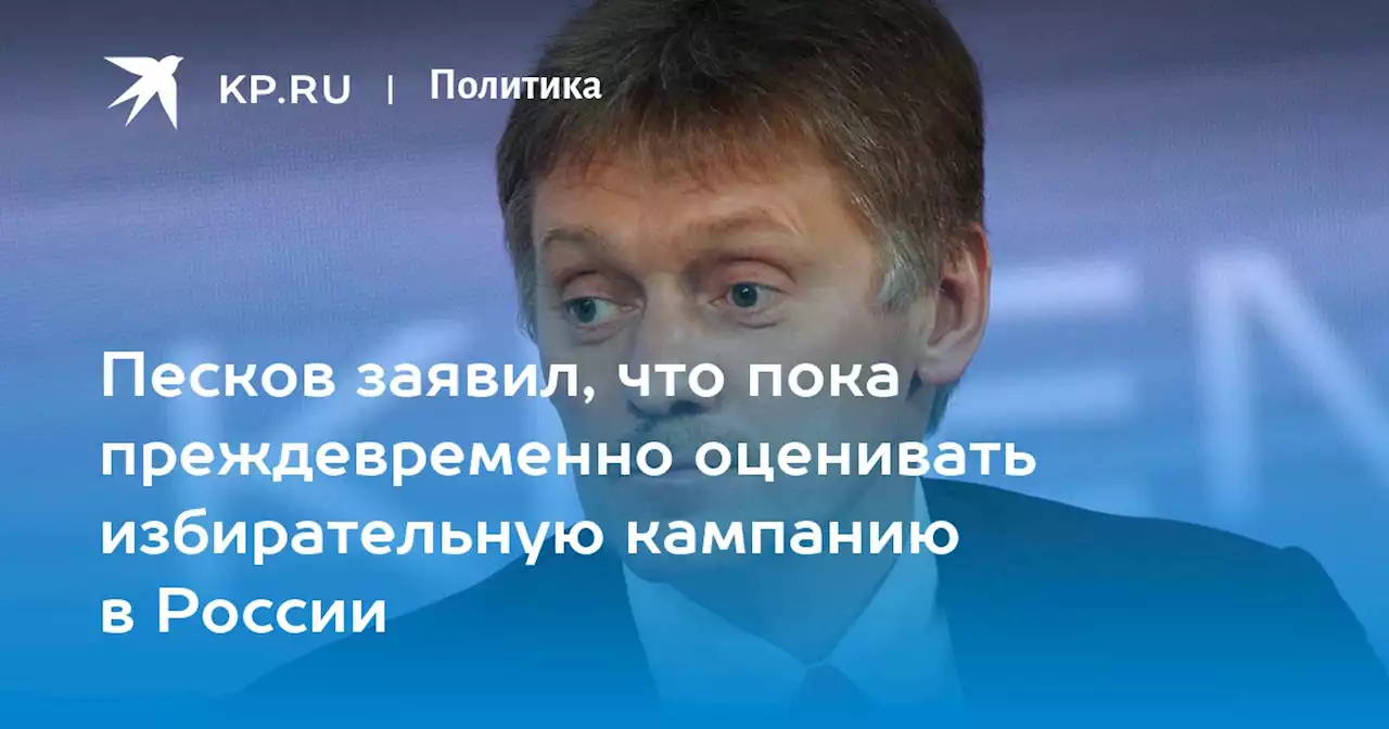 Песков заявил, что пока преждевременно оценивать избирательную кампанию в России