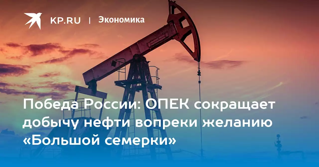 Победа России: ОПЕК сокращает добычу нефти вопреки желанию «Большой семерки»