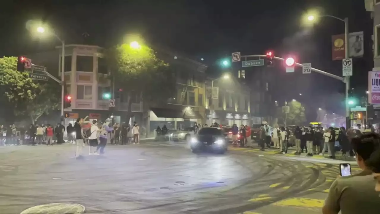 Police Break Up Illegal Sideshow in San Francisco's Mission District