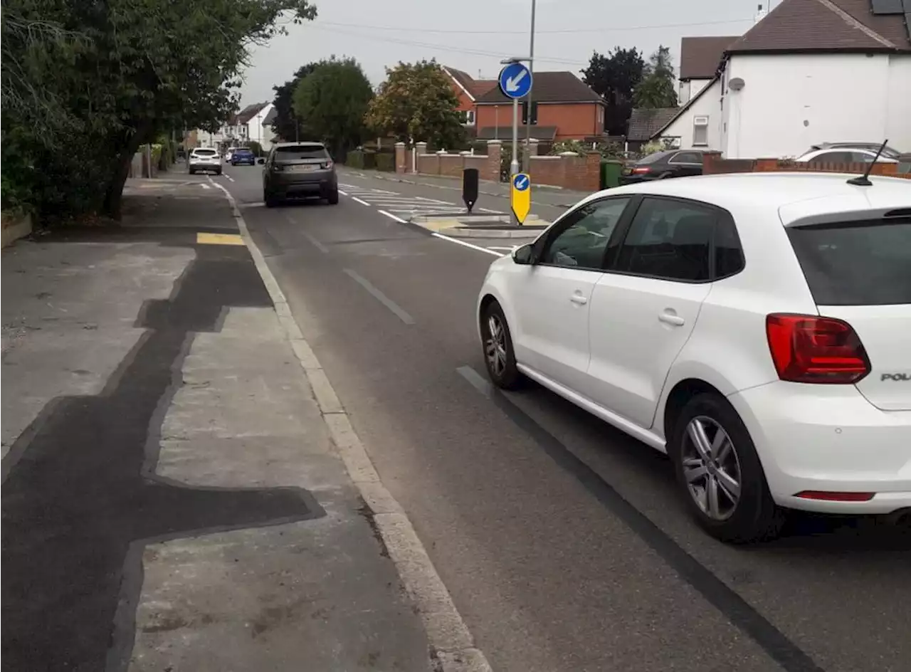 Council paints over cycle lane after drivers keep clipping kerb at new pedestrian refuge