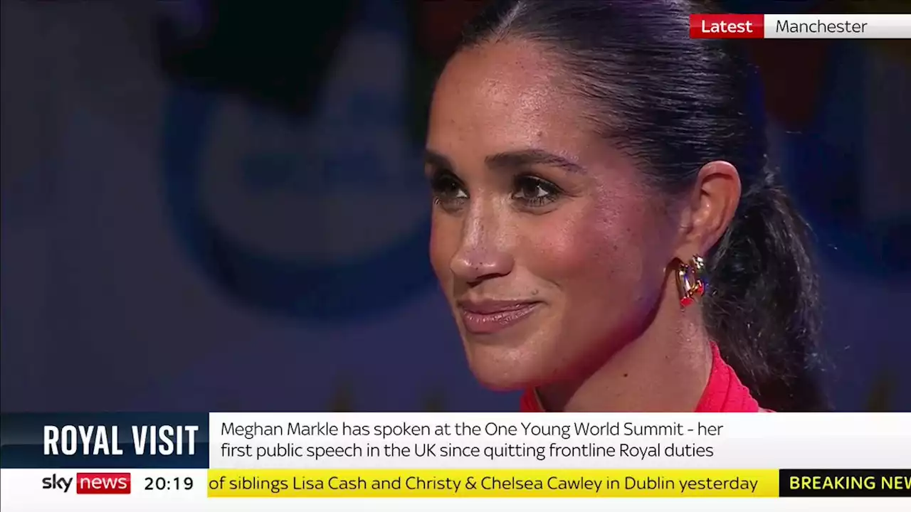 Meghan gives first UK speech since stepping back as senior royal, telling young leaders 'you are the future'