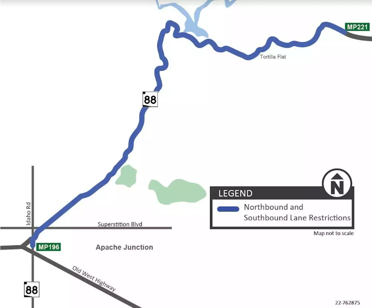 State Route 88 (Apache Trail) overnight lane restrictions planned Sept. 11-23