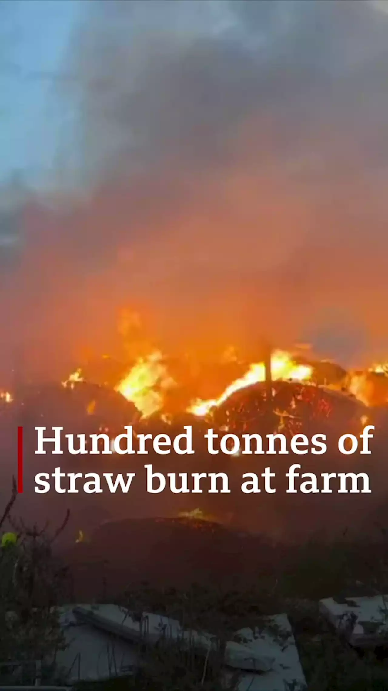 Footage shows extent of large barn fire