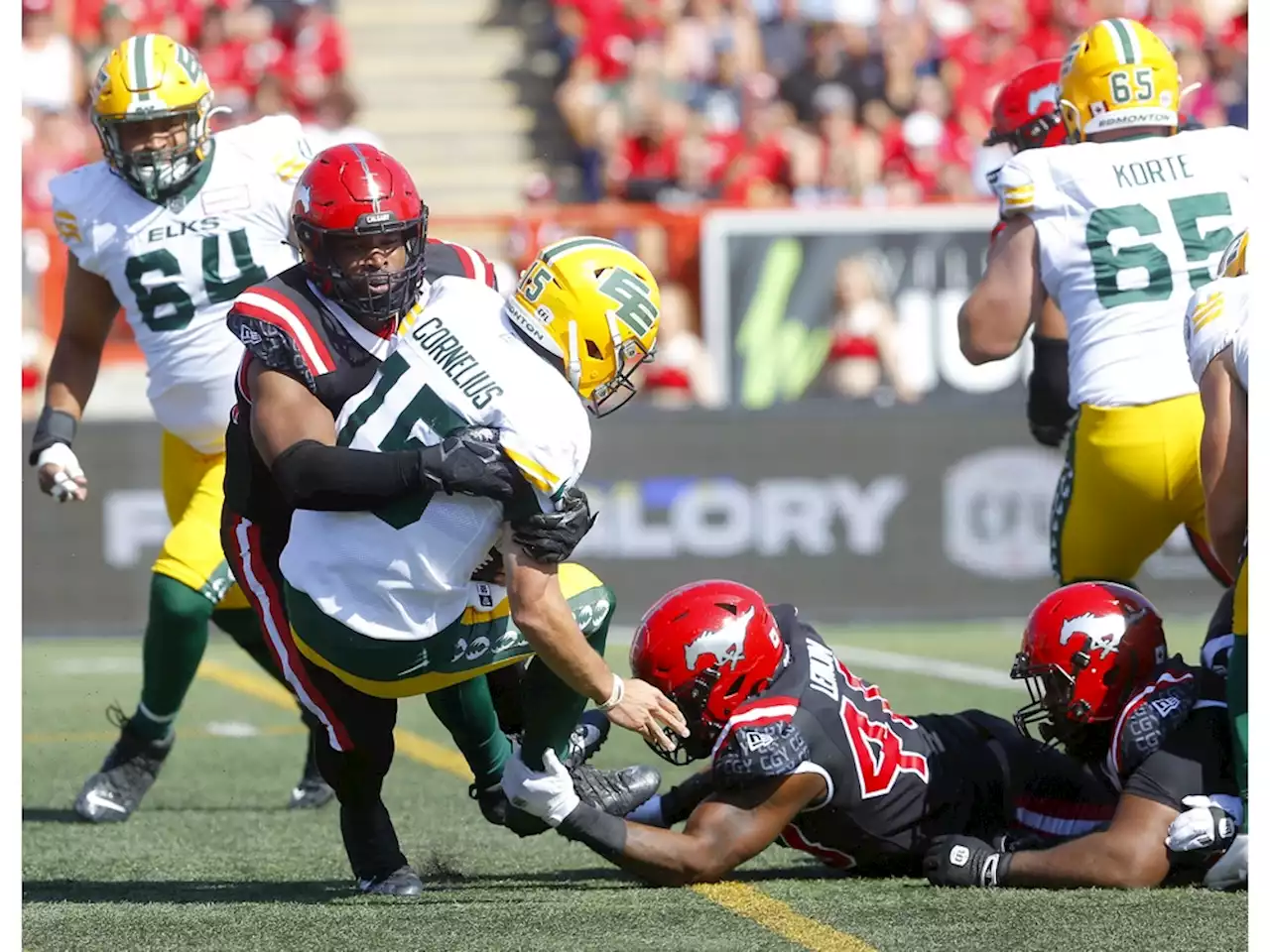 Offence gets rolling in second half as Stamps down Elks in Labour Day Classic