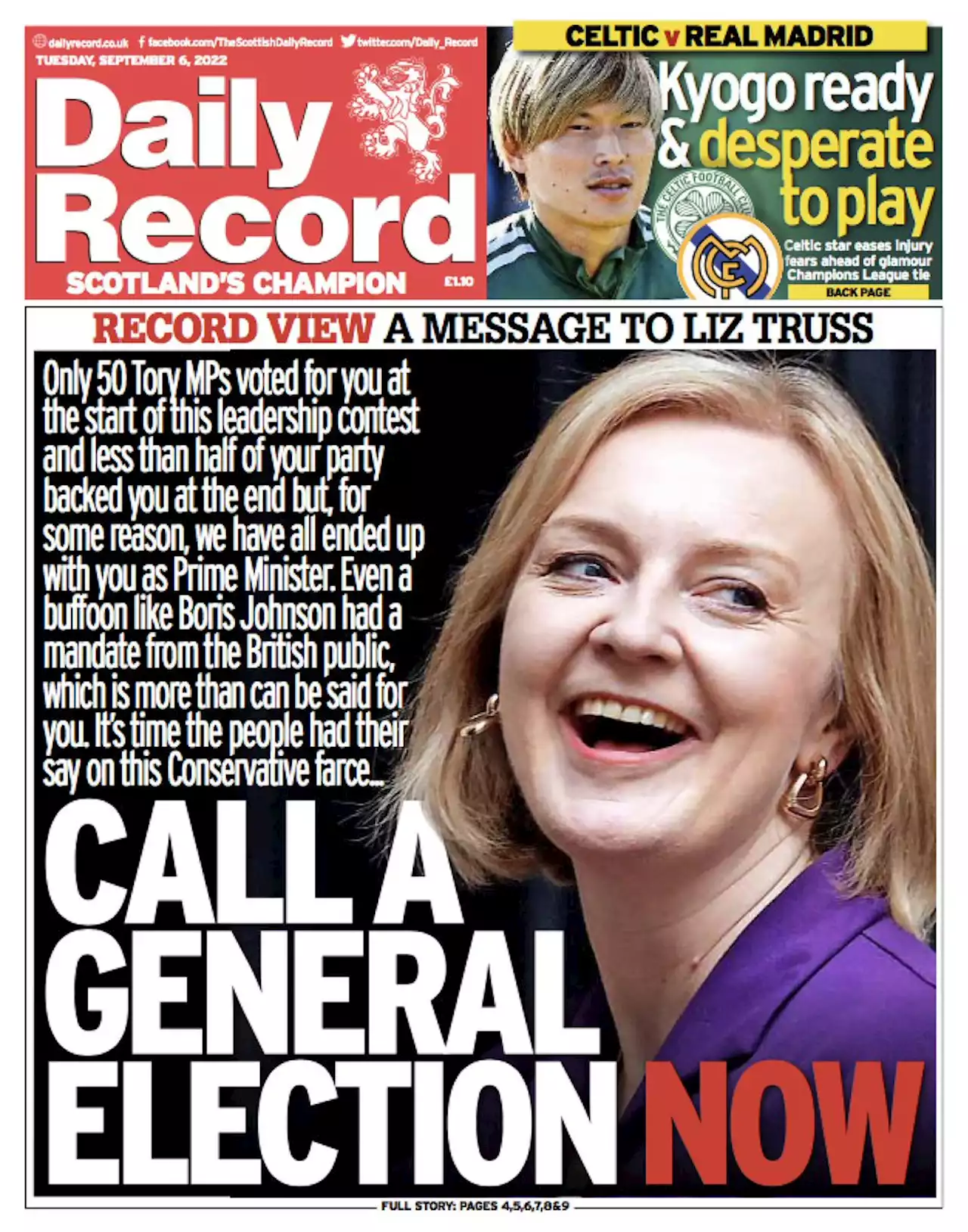 We need new PM Liz Truss to call a general election immediately