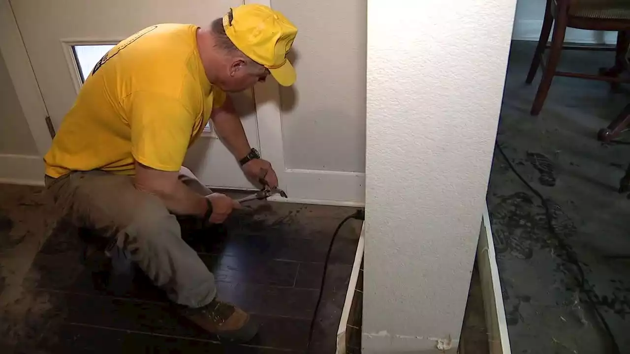 Volunteers helping Haltom City homeowners affected by flooding