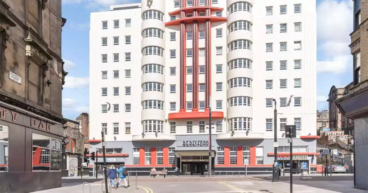 Glasgow penthouse in historic Beresford Hotel with terrace city views for sale