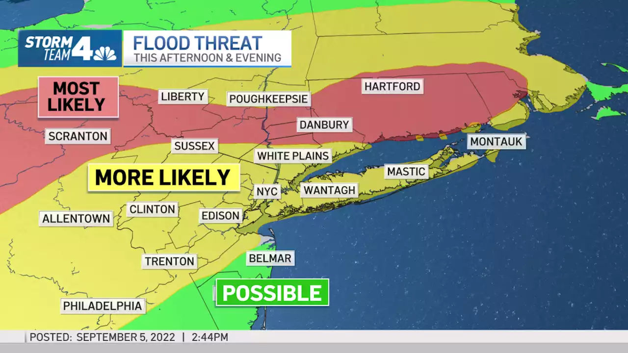 Labor Day Forecast: Flood Watch in NYC as Heavy Rain Closes Out Holiday