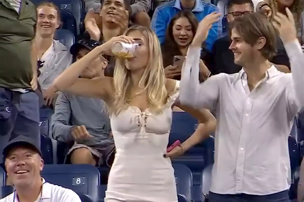 Viral US Open beer chugger critiques her performance: ‘Swore I was slower’