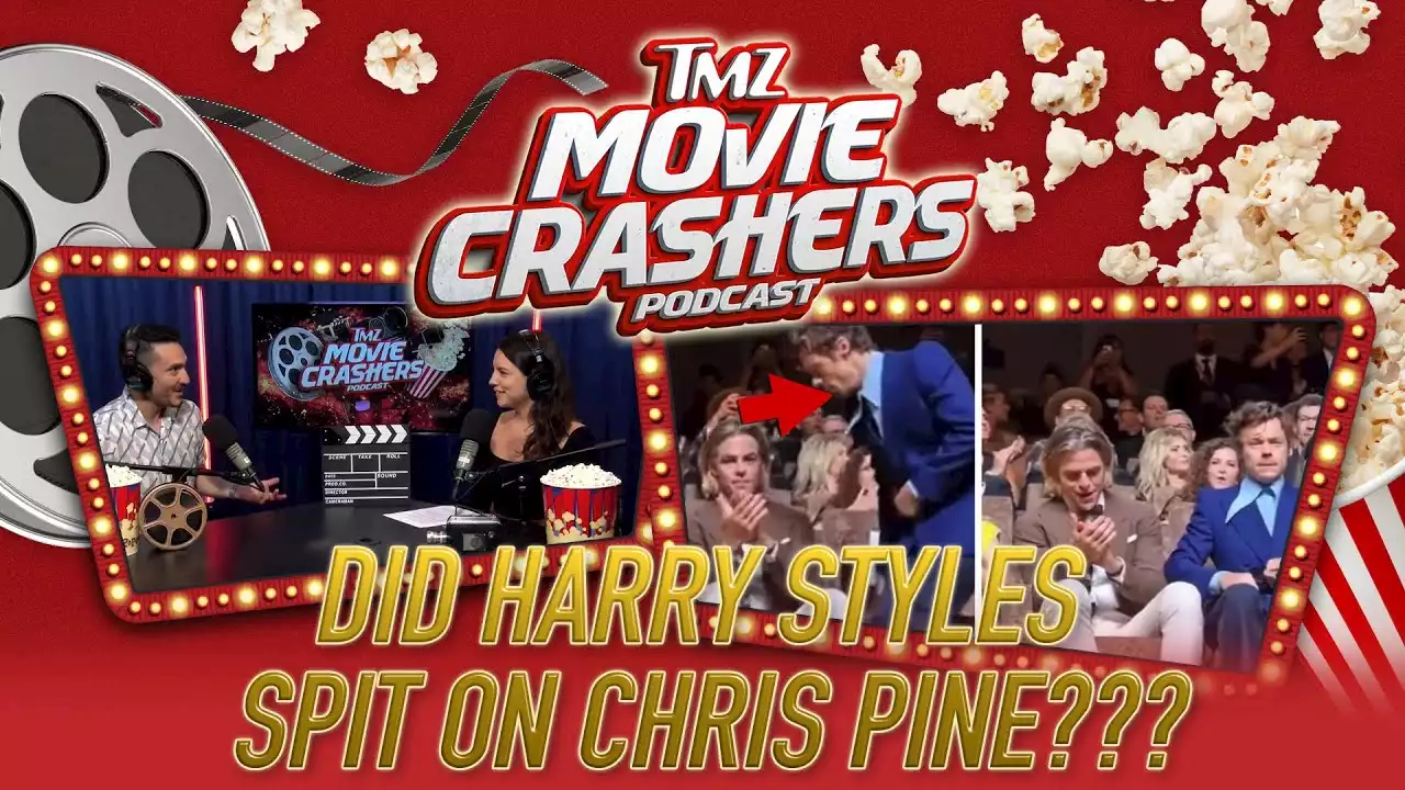 Did Harry Styles Spit On Chris Pine??? | TMZ Movie Crashers