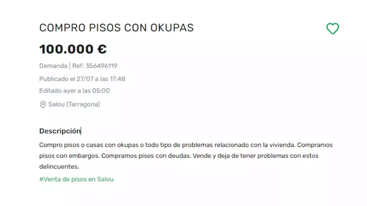 Comprar un piso con okupa dentro, un anuncio para encontrar gangas con coste extra