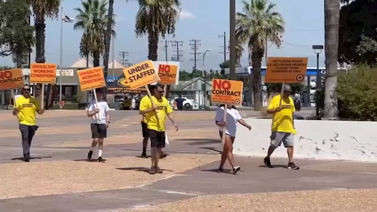 Compton firefighters picket at City Hall, demand an end to budget cuts