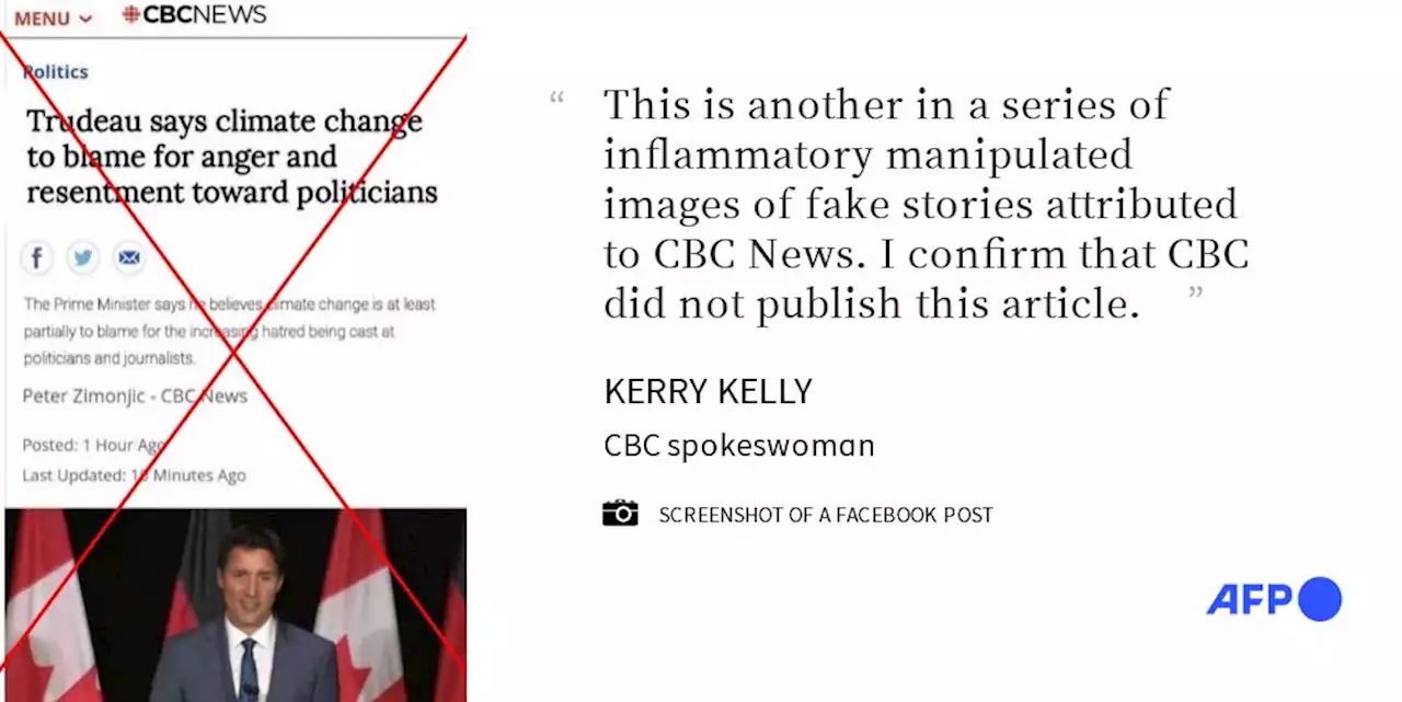 Fabricated CBC article circulates in posts targeting Trudeau