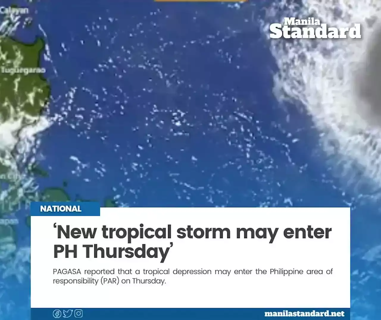 ‘New tropical storm may enter PH Thursday’