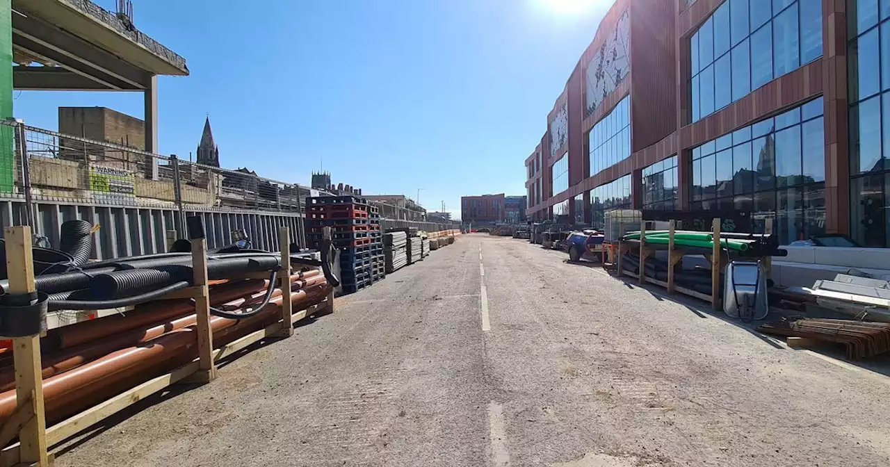 Progress on Broad Marsh as 'amphitheatre-style' steps being built