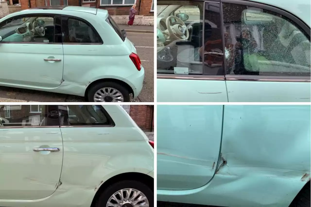 Parked Fiat 500 written off in hit and run