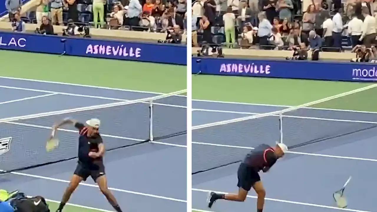 Nick Kyrgios Melts Down After U.S. Open Loss, Smashes Two Rackets On Court