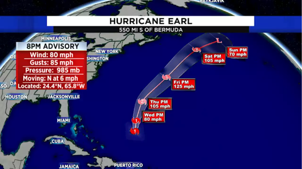 Earl gains hurricane strength in western Atlantic, becomes 2nd of season