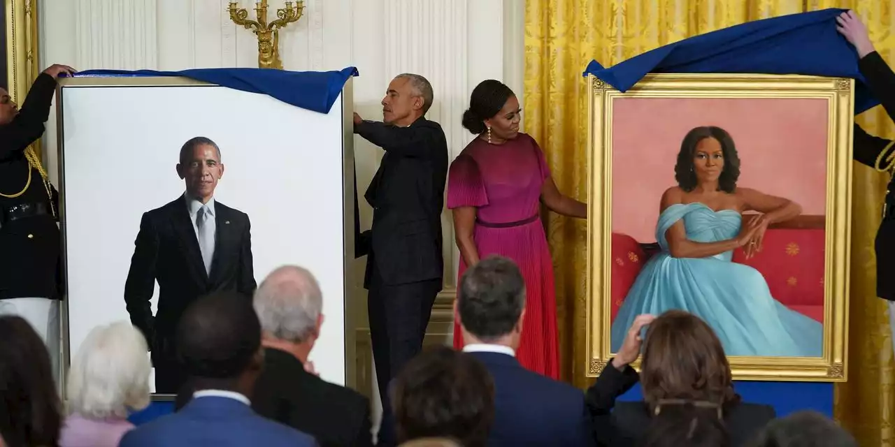 Obamas’ Official Portraits Are Unveiled at White House Ceremony