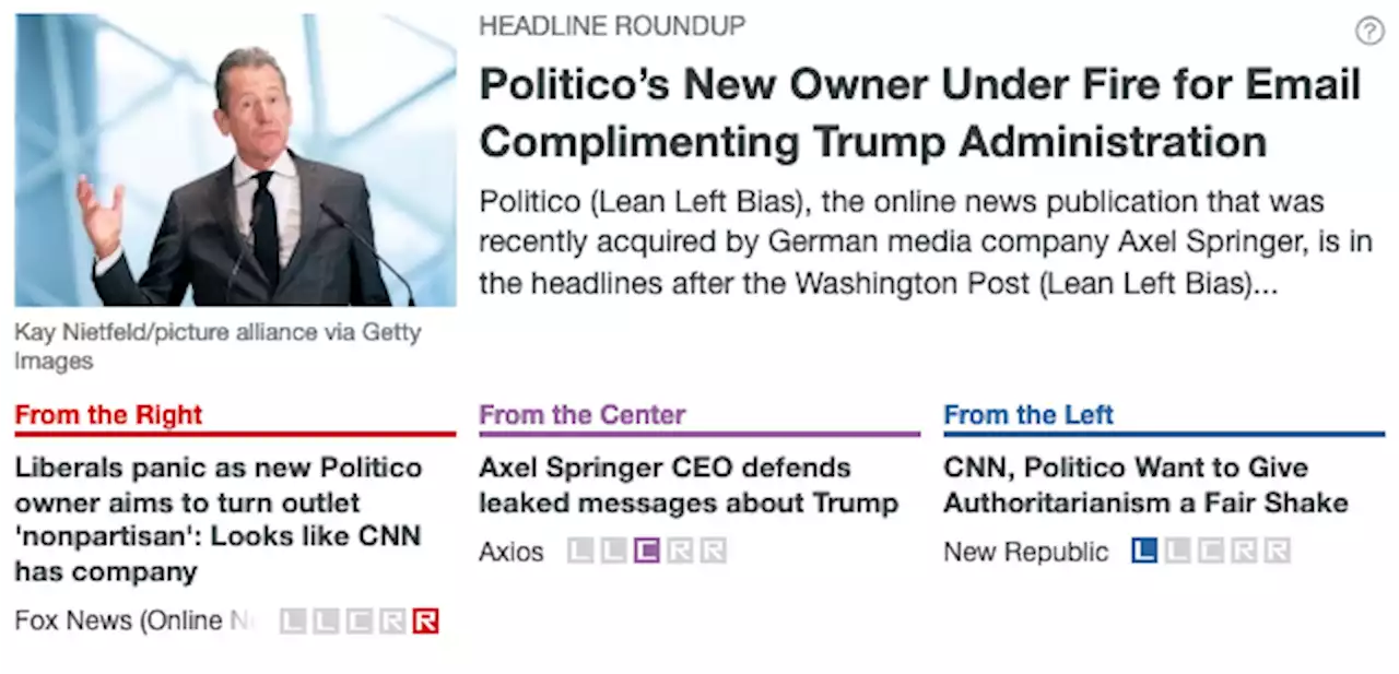 Politico’s New Owner Under Fire for Email Complimenting Trump Administration