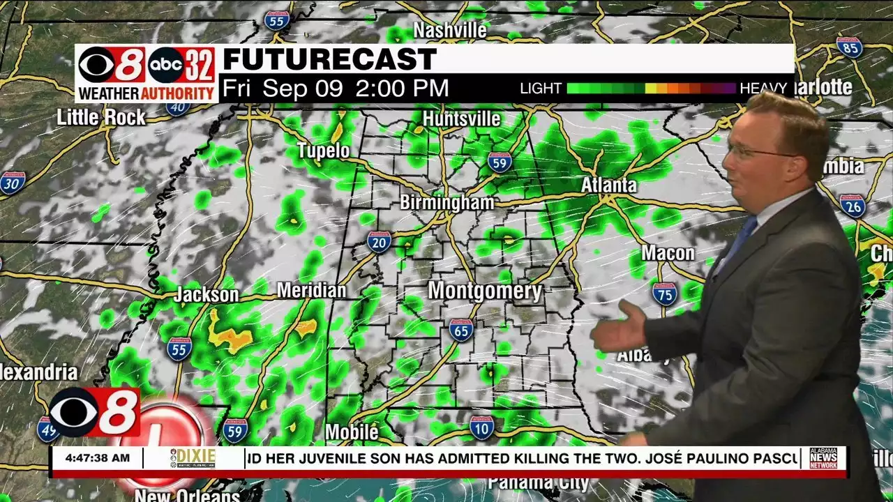 Scattered Storms Later Today; Heavy Rainfall Friday - Alabama News