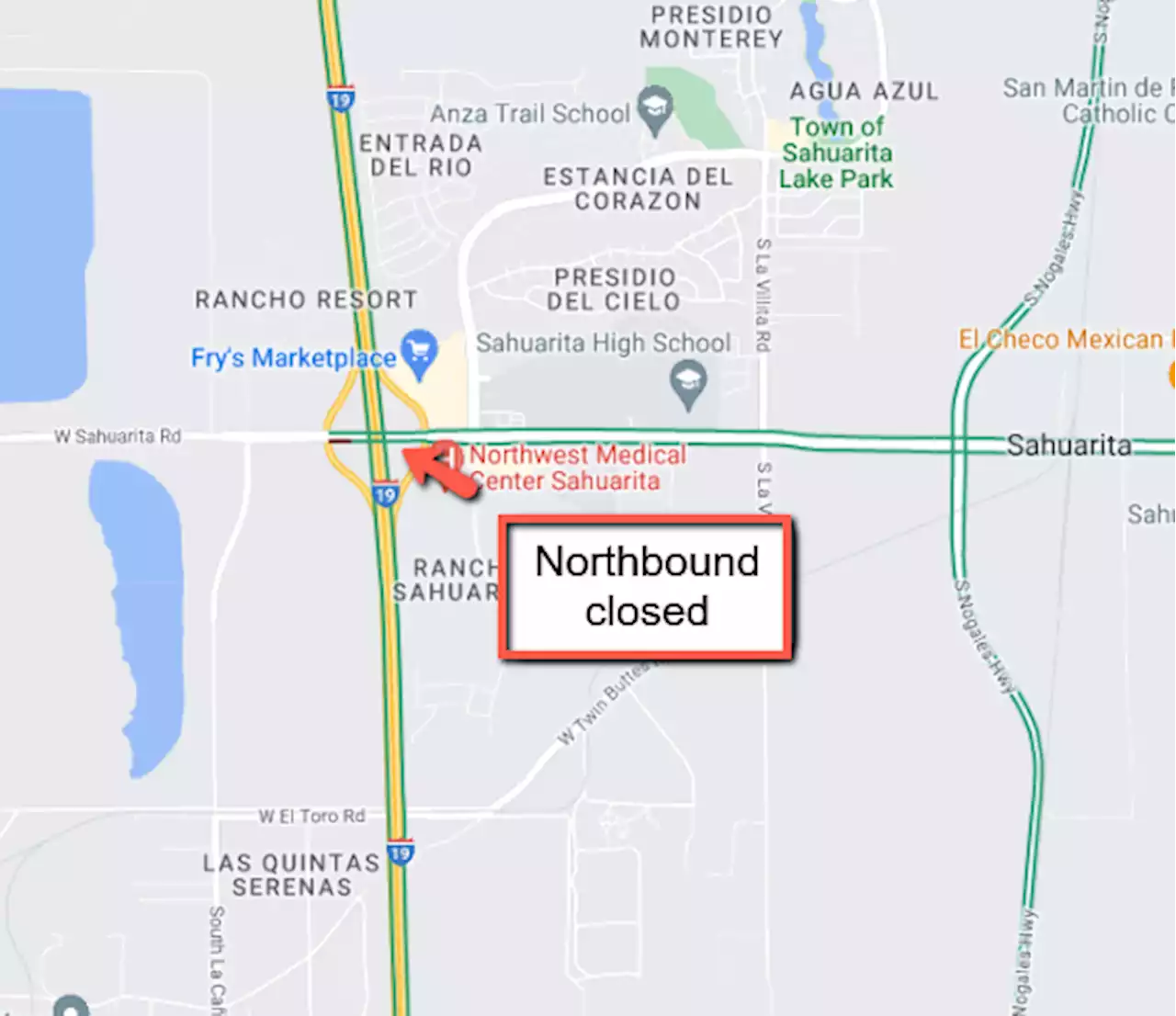 Overnight closure of northbound Interstate 19 in Sahuarita starting tonight, Sept. 7