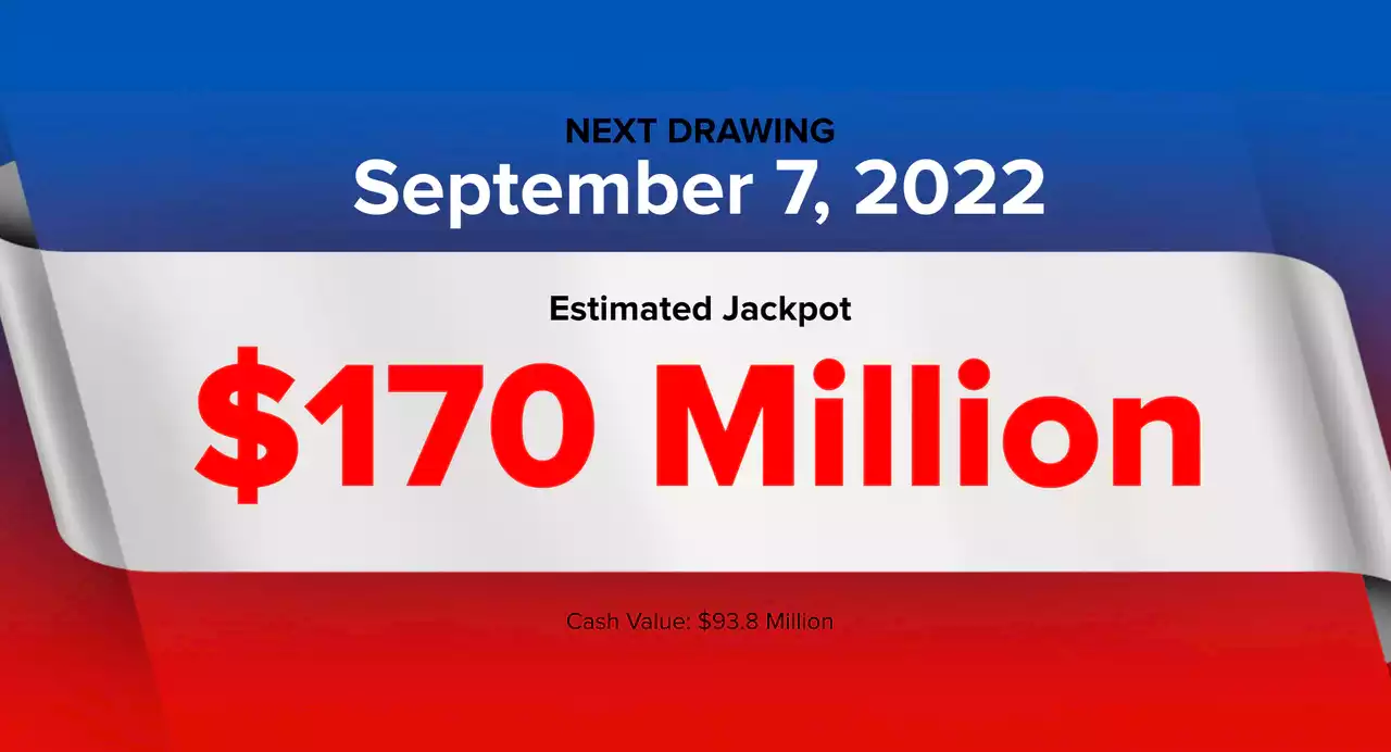 Powerball winning numbers for Wednesday, Sept. 7, 2022; jackpot $170 million