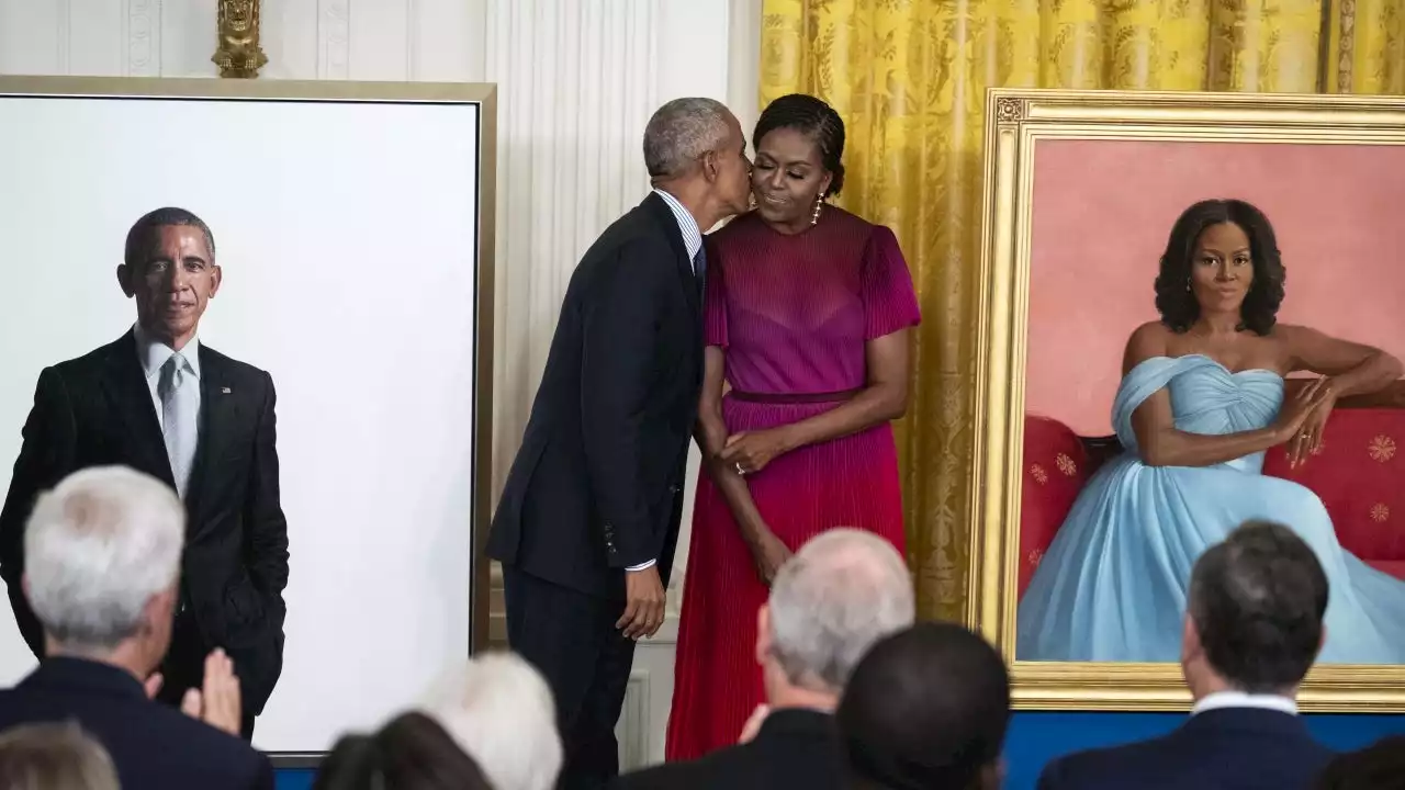 Barack, Michelle Obama Return to White House for Portraits Unveiling