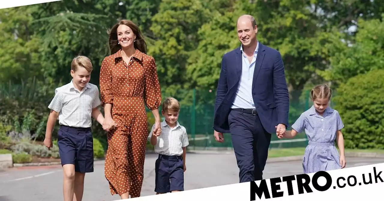 Louis, Charlotte and George all smiles on first day back at school