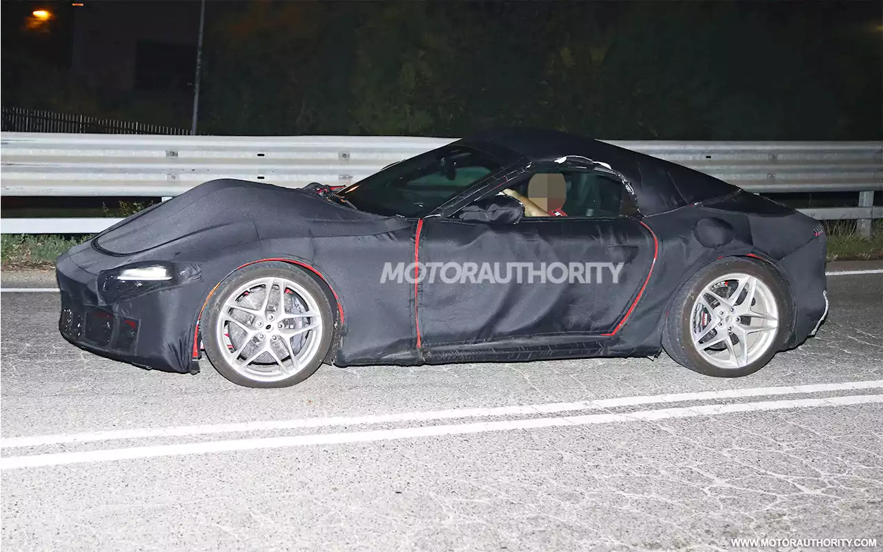 2024 Ferrari Roma Spider spy shots: New entry-level convertible takes shape