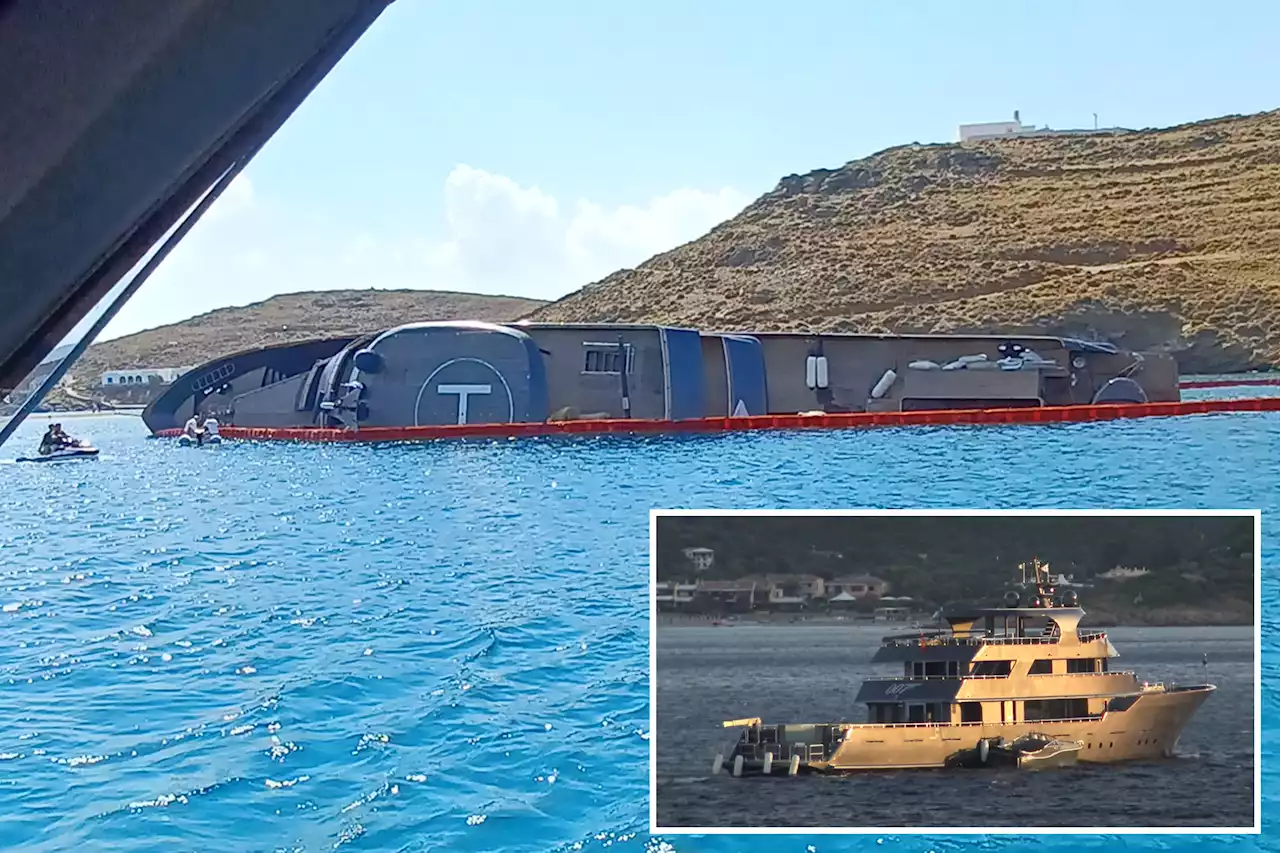 Video captures the moment 160-foot ‘007’ superyacht sinks in Greece