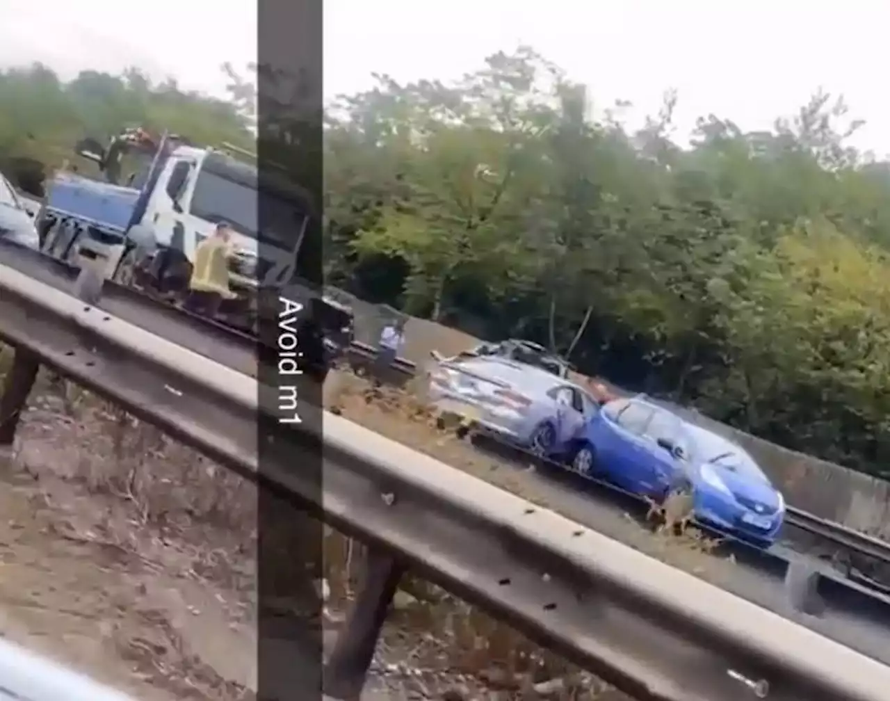 'Enormous crash' which 'wrecked' two vehicles on M1 causing delays