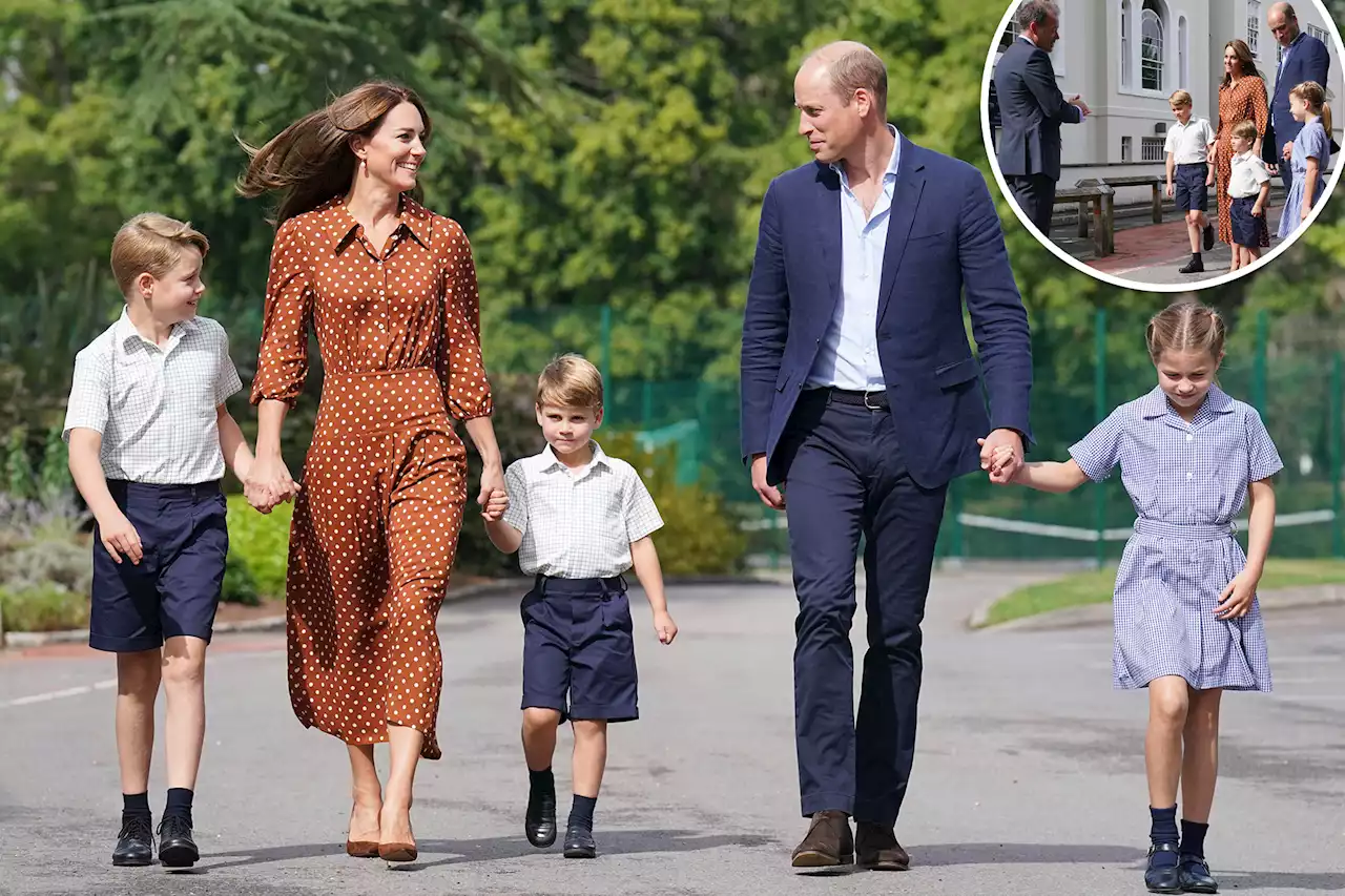 Prince William and Kate Middleton visit new school with their three kids