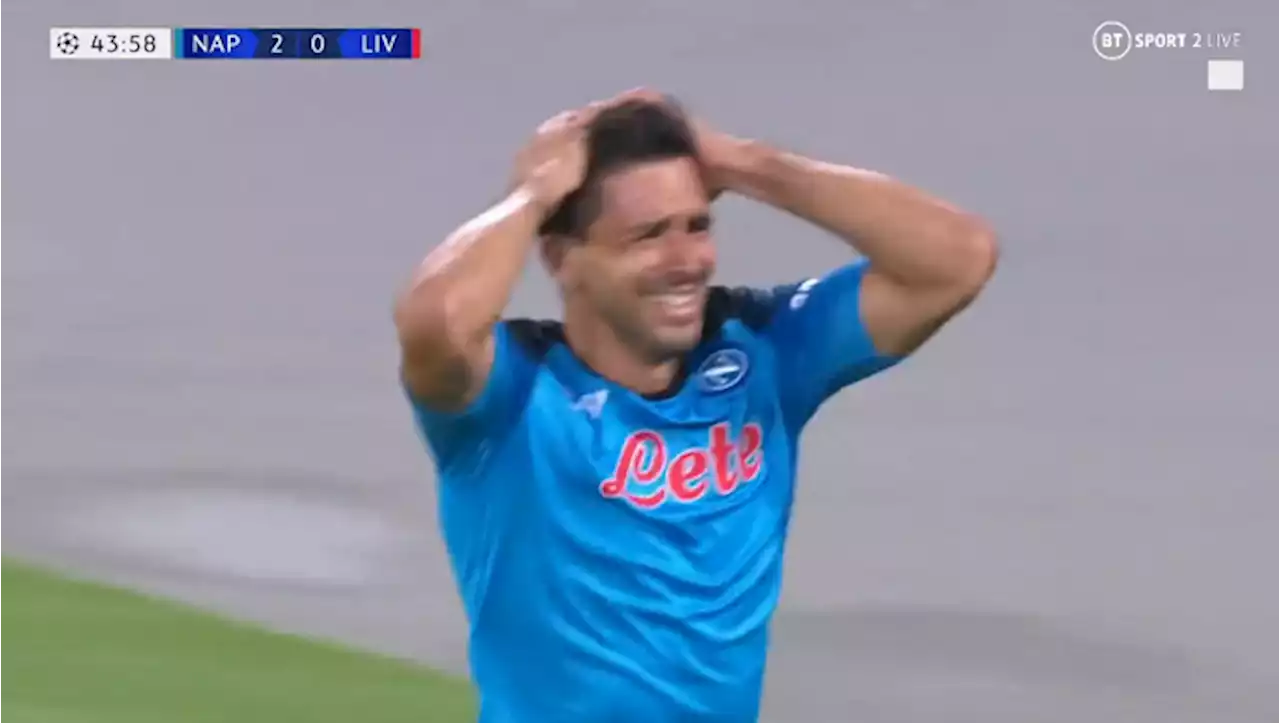 Simeone's son bursts into tears as he completes Napoli's first half rout of shocked Liverpool