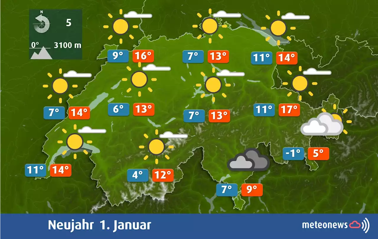 Wetter: 19 Grad in Delsberg – 2023 startet mit Temperaturrekord