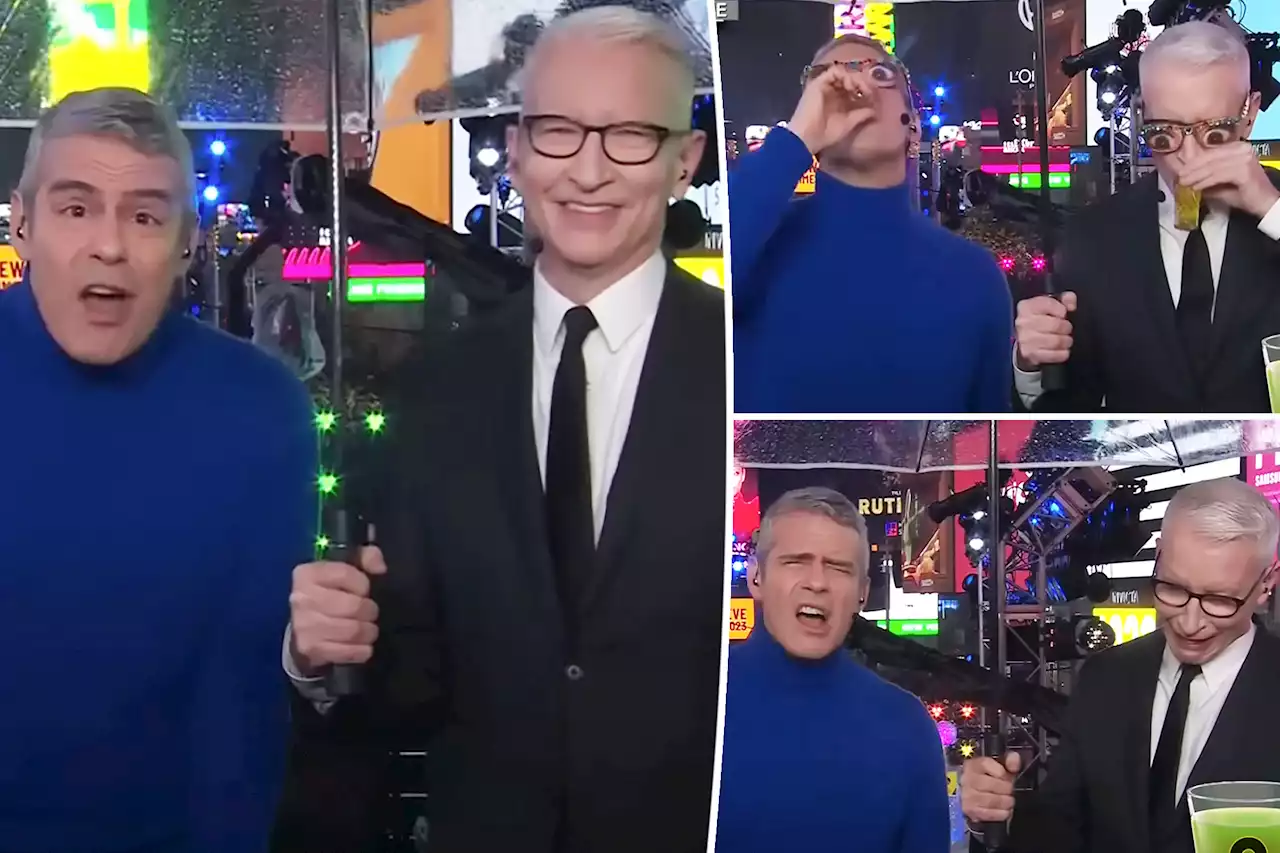 Andy Cohen, Anderson Cooper take mystery shots amid CNN’s NYE booze ban