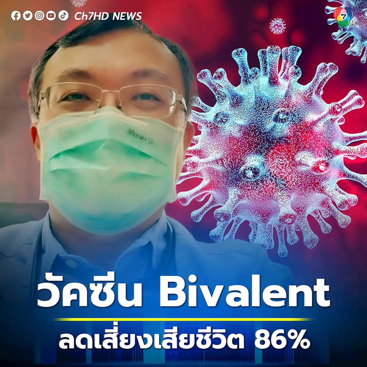 หมอธีระ เผยผลวิจัยวัคซีนชนิด Bivalent ได้ผลดี ลดเสี่ยงป่วยหนักนอนรพ. 81%-เสียชีวิต 86 %