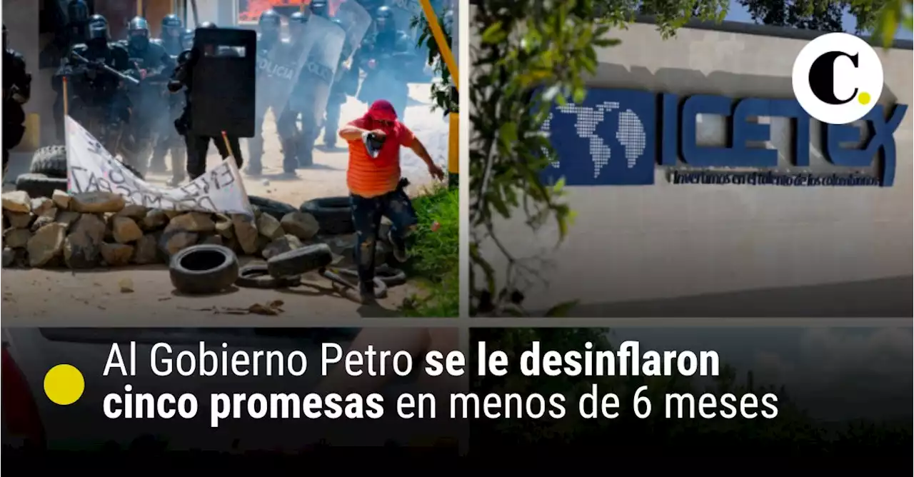 Al Gobierno Petro se le desinflaron cinco promesas en menos de 6 meses