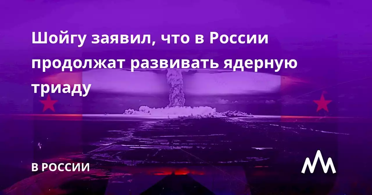 Шойгу заявил, что в России продолжат развивать ядерную триаду