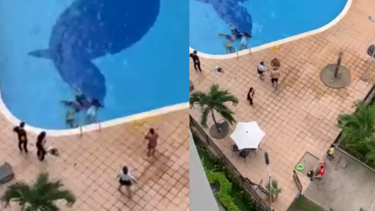 [VIDEO] Brutal descarga eléctrica en piscina de Neiva quedó en video