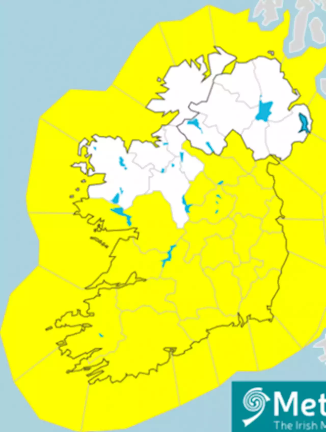 Status yellow wind warning issued for 16 counties