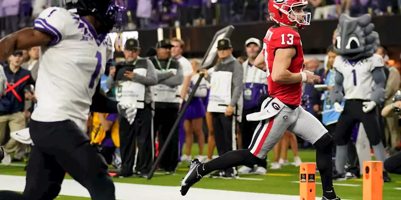 No. 1 Georgia beats TCU 65-7 to win 2nd consecutive title