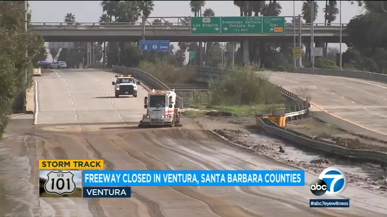 101 reopens in Santa Barbara area after crews spending hours clearing mud from roadway