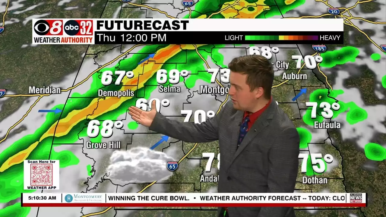 Clouds Overhead Today; Strong/Severe Storms Tomorrow - Alabama News