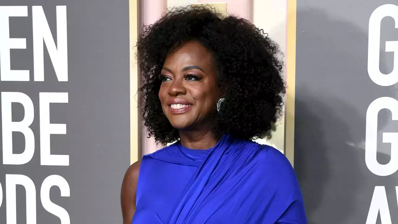 Viola Davis Looks Regal in Rain-Soaked Gown at 2023 Golden Globes