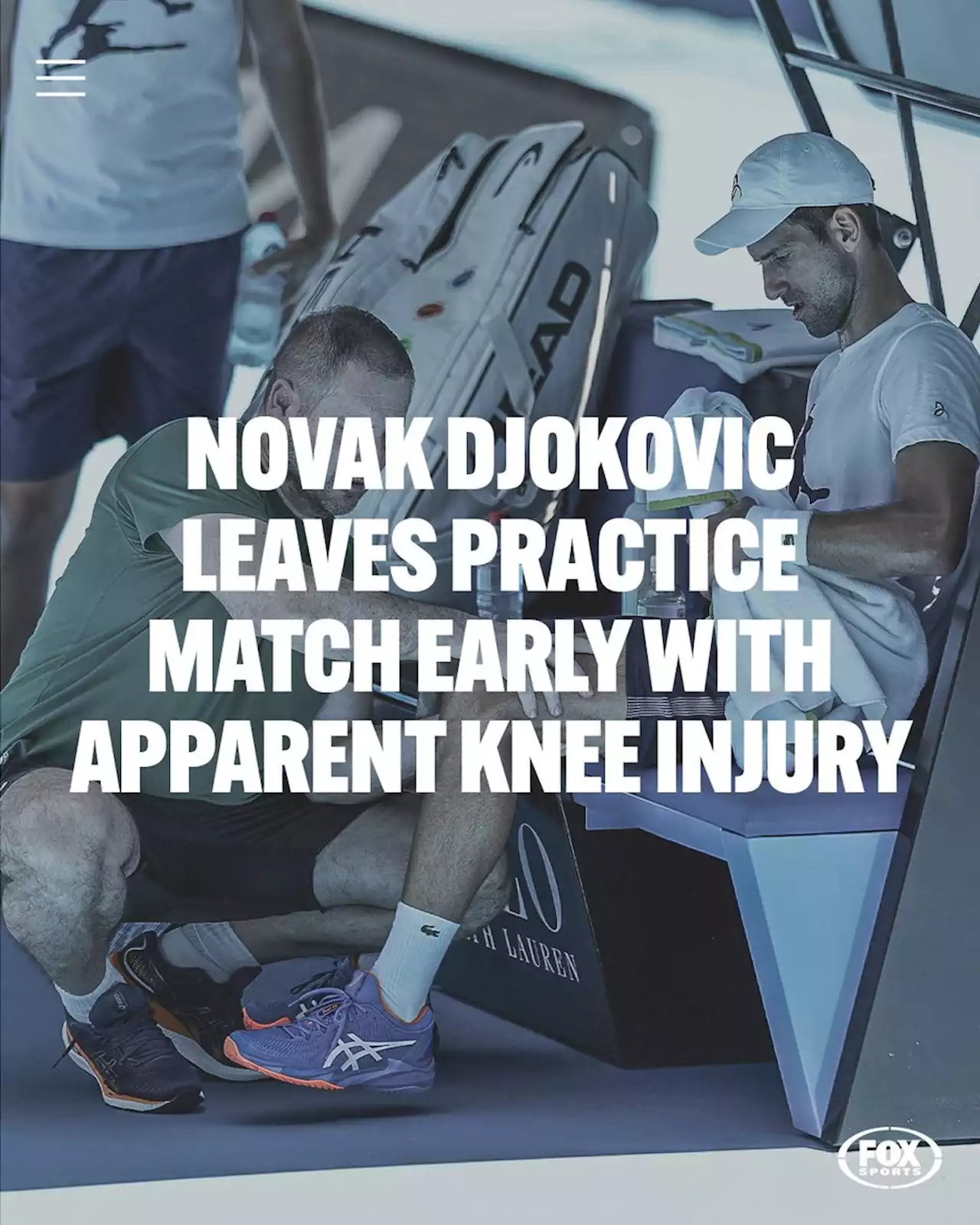 Huge Novak Djokovic scare as Aus Open favourite leaves practice early with feared knee injury