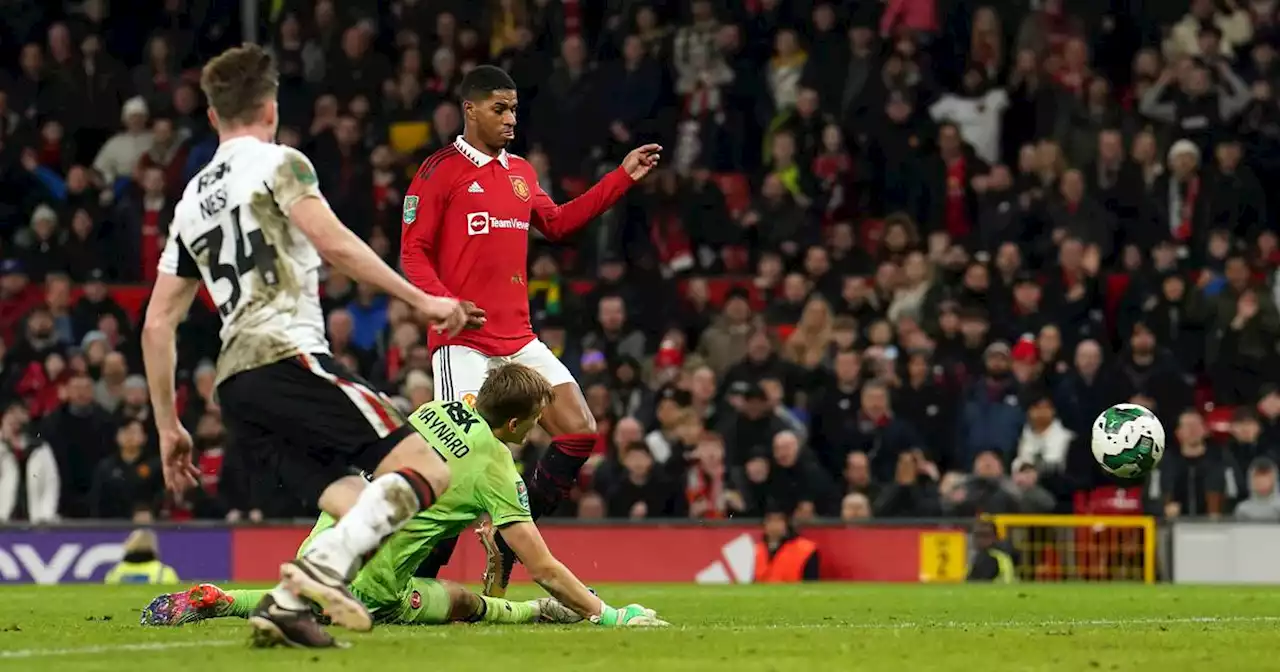 Carabao Cup: Rashford at the double as Manchester United cruise to semi-finals