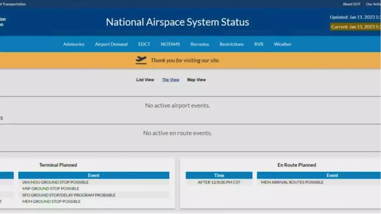 FAA lifts ground stop on flights following computer outage