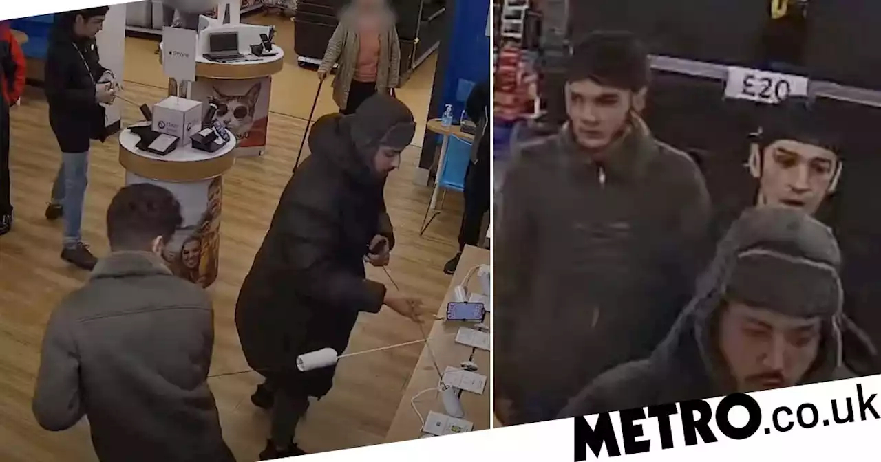 Thieves brazenly flee with £10,000-worth of phones from Tesco in front of staff